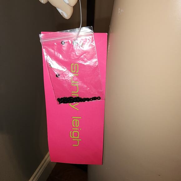 NWT Sunny Leigh Sz L 100% Silk Babydoll Brown Y2K Embroidered Sheer Fairy Top - Picture 6 of 6